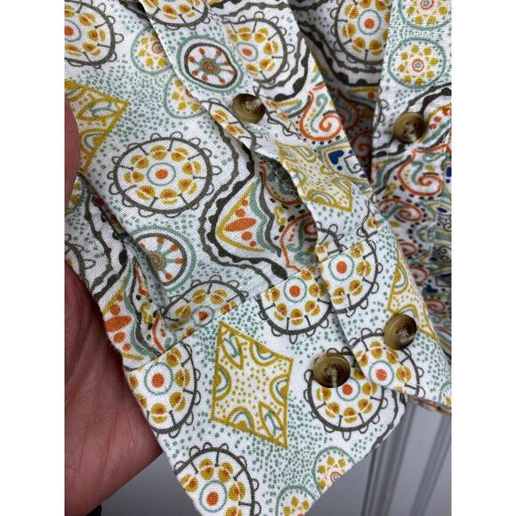 Structure Collection Men's S Slim Fit Cotton Linen Blend Button Up Boho Shirt - Picture 2 of 7